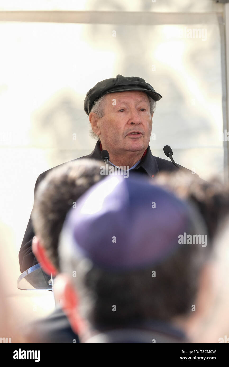 Serge Klarsfeld Präsident der Vereinigung der Söhne und Töchter der jüdischen Deportierten in Frankreich Stockfoto
