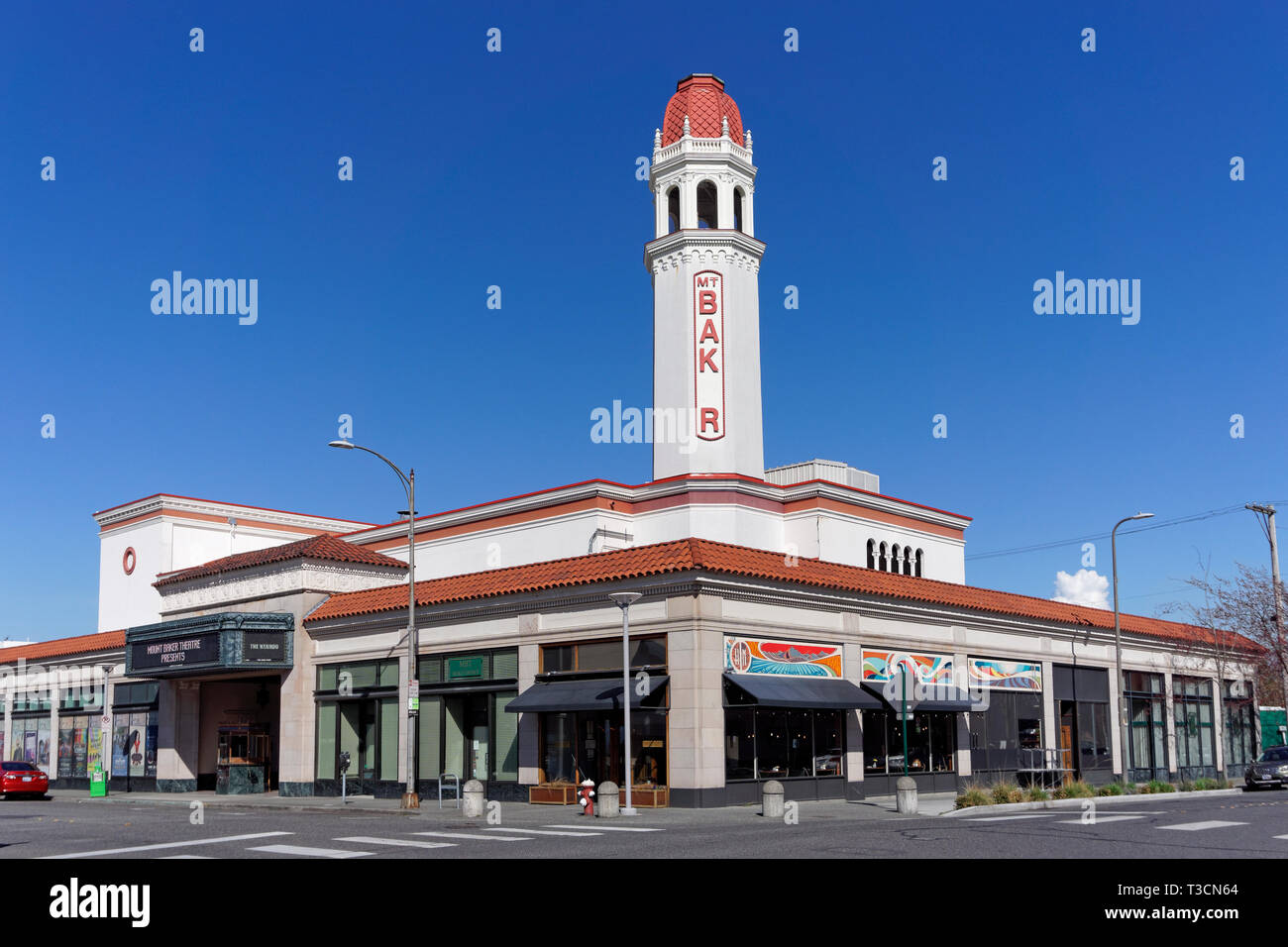 Die Spanisch-maurische Stil Mount Baker Theater in der Innenstadt von Bellingham, Washington State, USA Stockfoto
