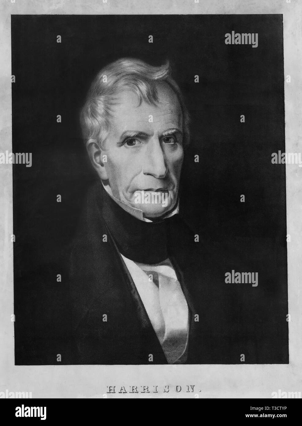 William Henry Harrison (1773-1841), neunter Präsident der Vereinigten Staaten, Kopf und Schultern Portrait, Lithographie Stockfoto