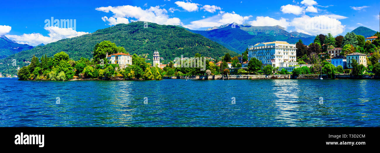 Beeindruckend das Dorf Pallanza, Lago Maggiore, Italien. Stockfoto