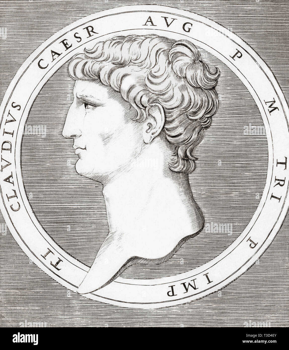 Claudius, 10 v. Chr. - 54 n. Römische Kaiser. Stockfoto