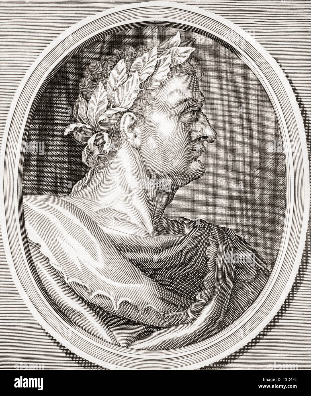 Domitian, 51 AD 96 AD. Römische Kaiser. Stockfoto