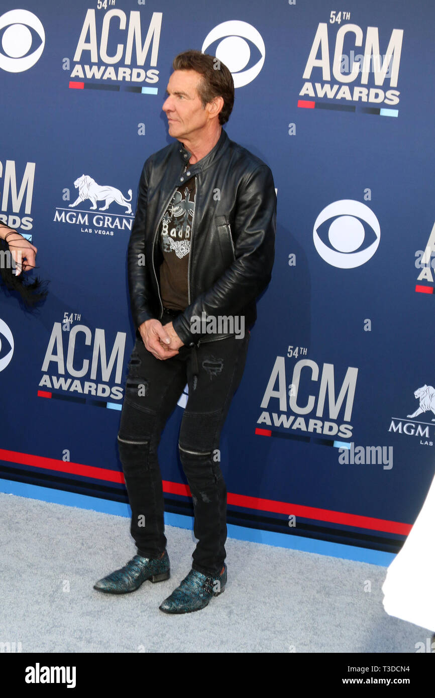 April 7, 2019 - Las Vegas, NV, USA - LAS VEGAS - APR 7: Dennis Quaid bei der 54 Akademie der Country Music Awards im MGM Grand Garden Arena am 7. April 2019 in Las Vegas, NV (Credit Bild: © Kay Blake/ZUMA Draht) Stockfoto