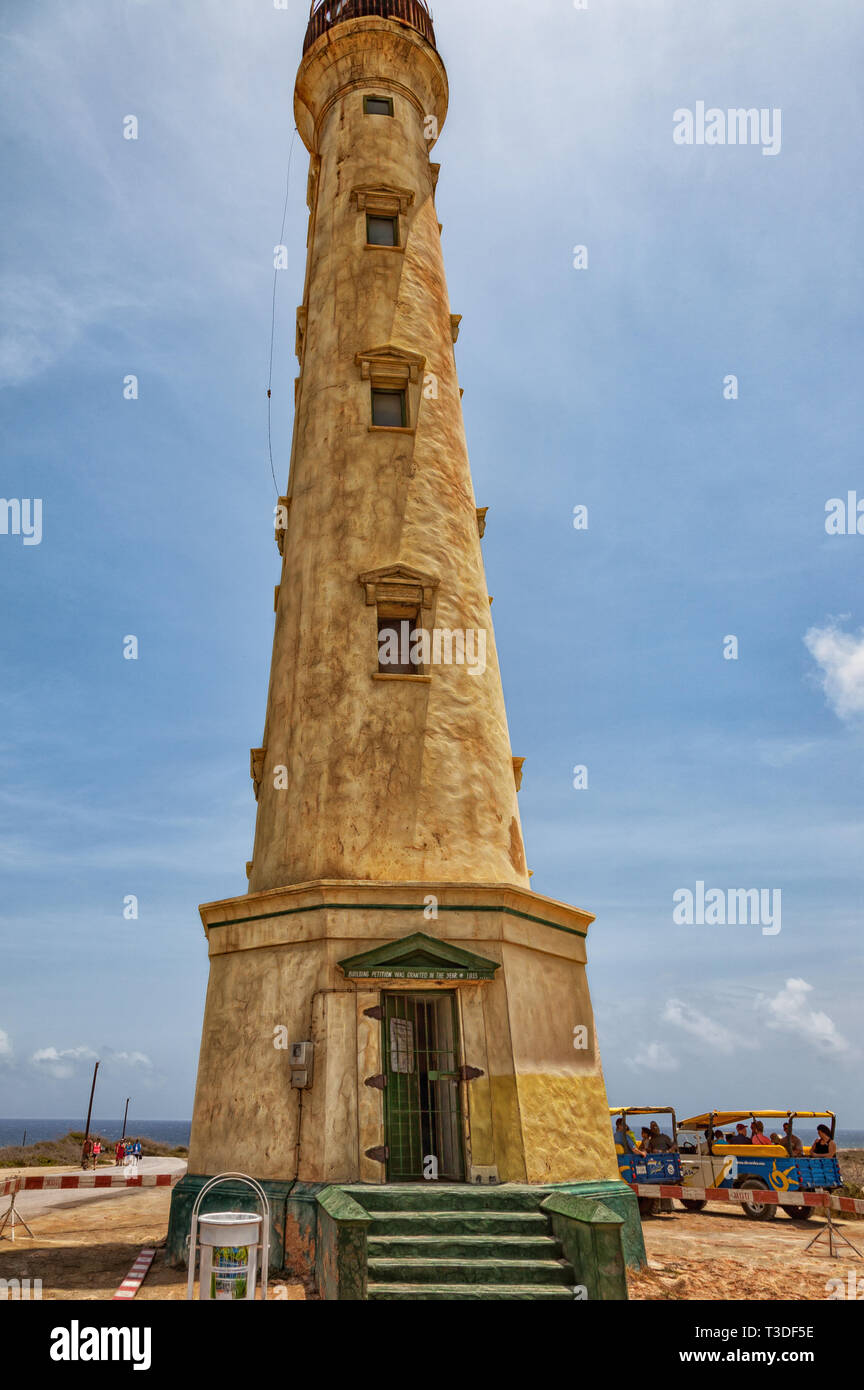 Aruba, Karibik - April 03, 2014: Der alte Leuchtturm "California auf Aruba vor der Restaurierung. Stockfoto