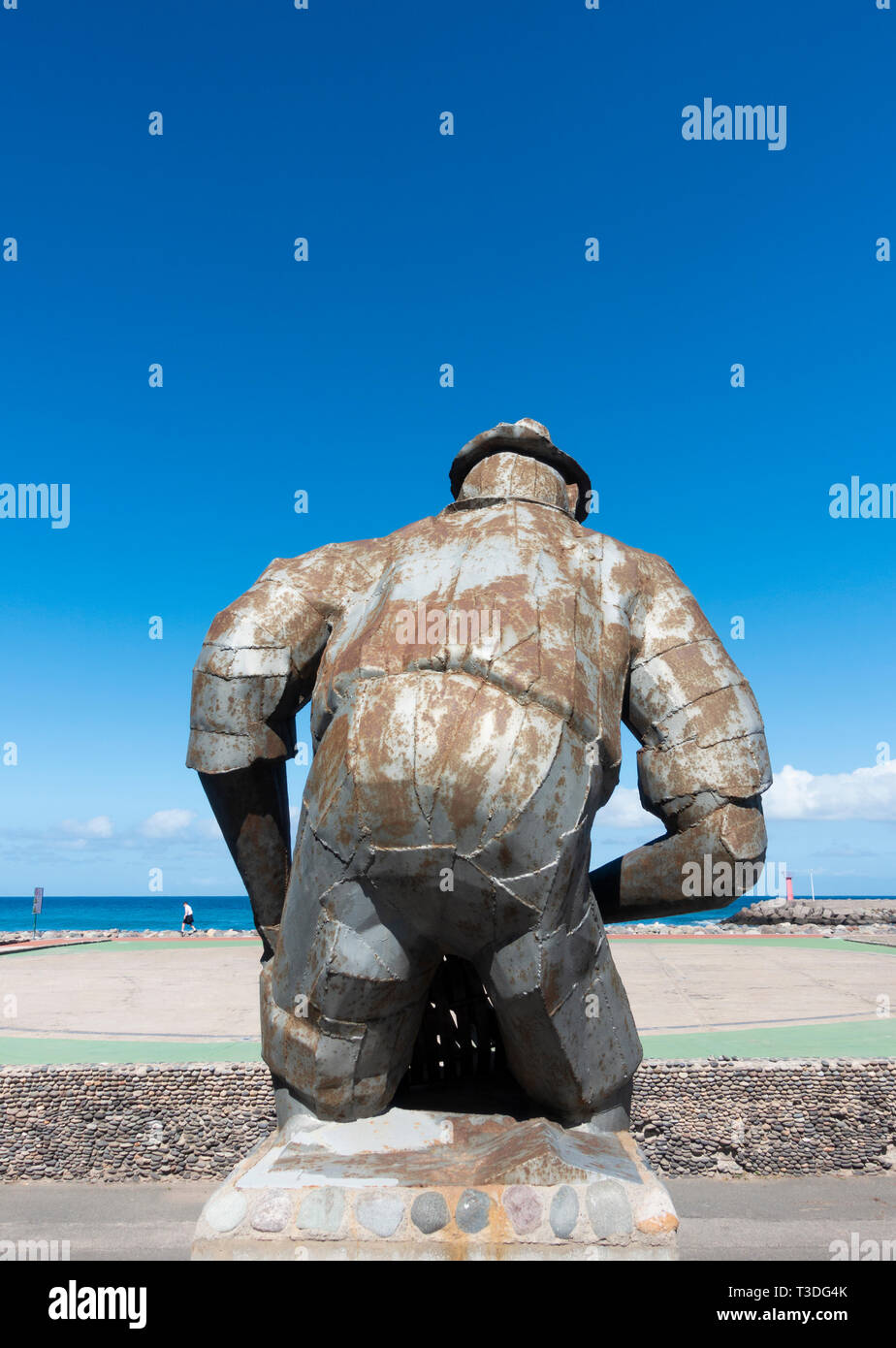 Charco Fischer Bildhauerei an La Aldea de San Nicolas, Gran Canaria, Kanarische Inseln, Spanien Stockfoto