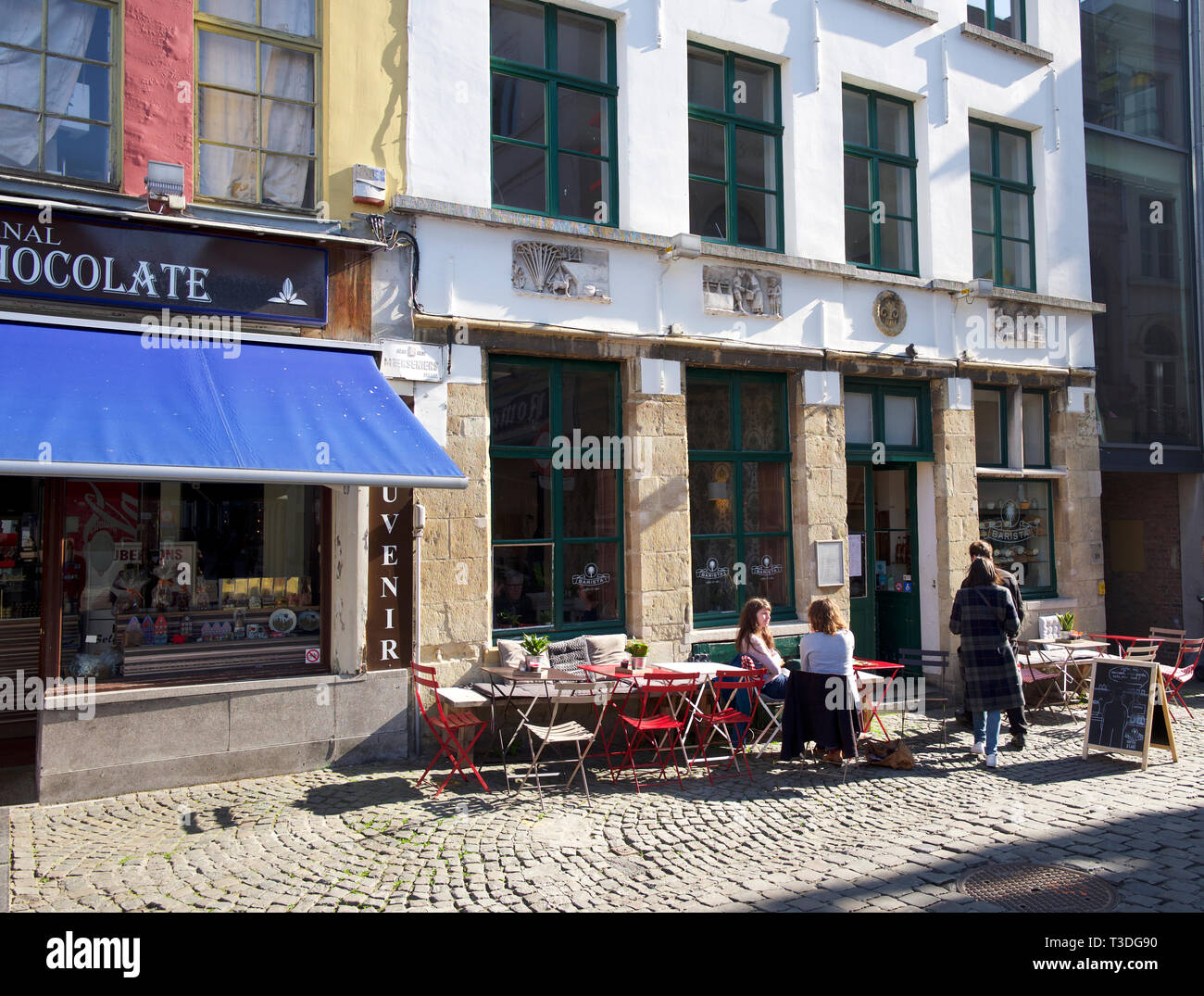 Cafe, Gent, Belgien Stockfoto
