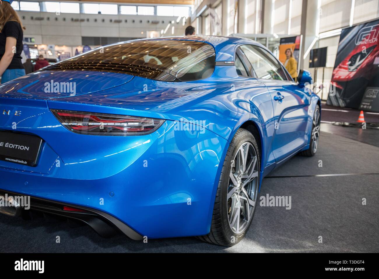 Blau Renault Alpine A110 Stockfoto