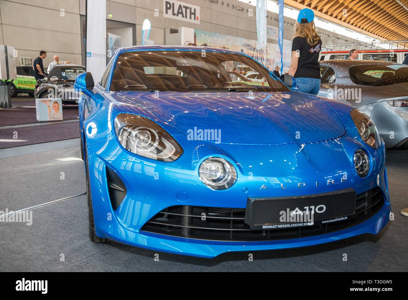 Blau Renault Alpine A110 Stockfoto