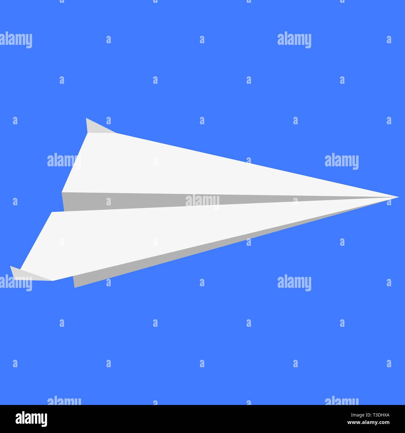 Paper Plane auf blauem Hintergrund Vector Illustration Stock Vektor