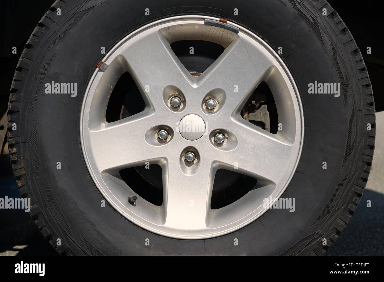 Rad von einem 4 x 4-Fahrzeug Stockfoto
