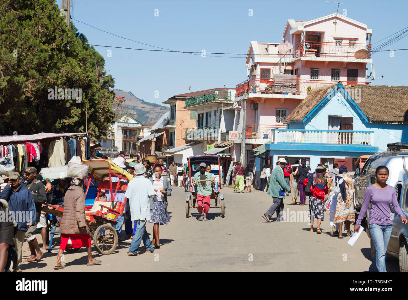 Typische Stadt leben in Madagaskar, Afrika Stockfoto
