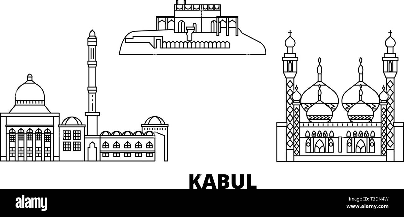 Afghanistan Kabul Line Reisen Skyline Afghanistan Kabul Umrisse Stadt Vektor Illustration Symbol Reisen Sehenswurdigkeiten Wahrzeichen Stock Vektorgrafik Alamy