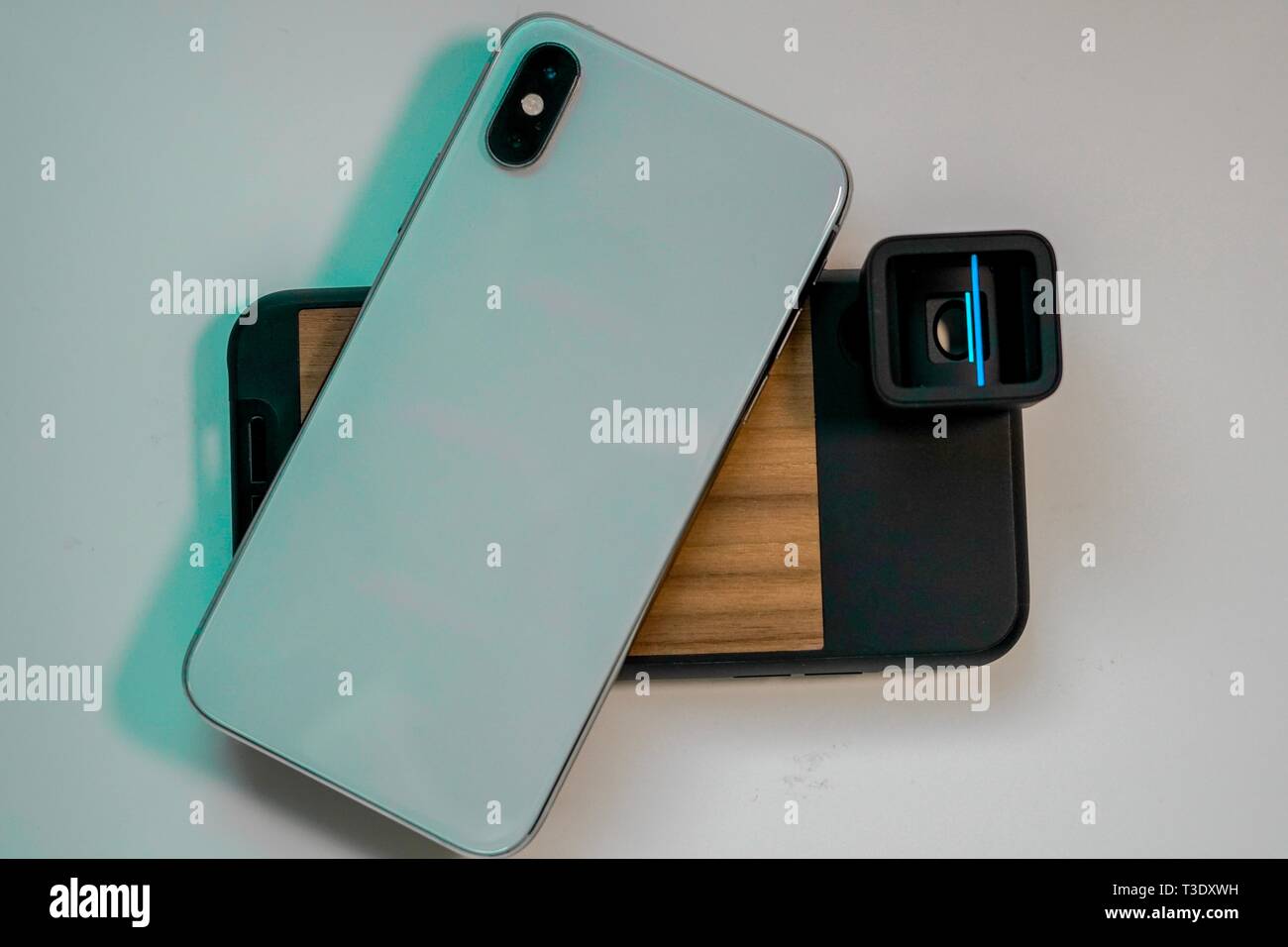 Handy und anamorphot Film kit Stockfoto