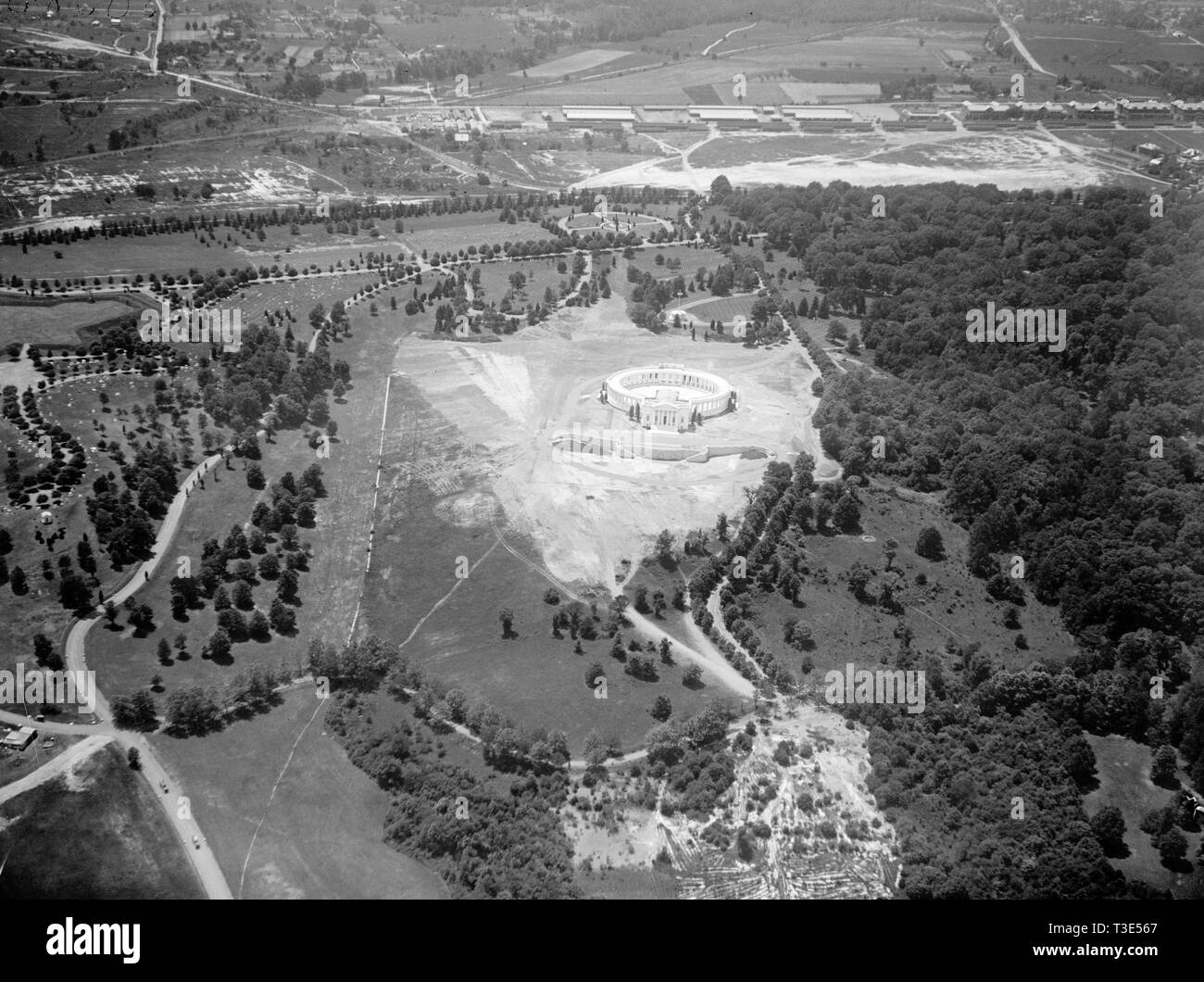 Washington D.C. Geschichte - Arlington National Cemetery Luftbild Ca. 1919 Stockfoto