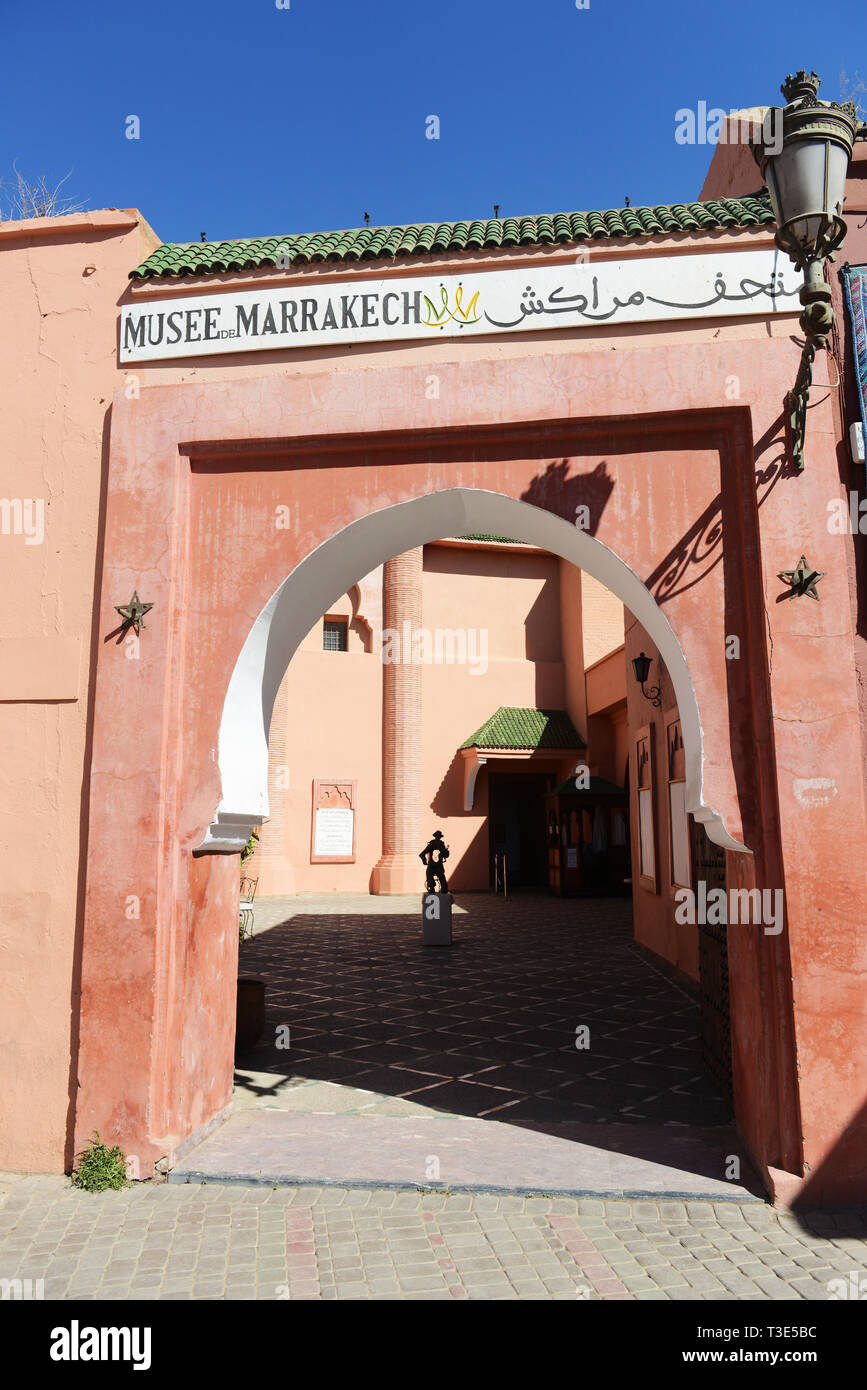 Das Museum von Marrakesch in der alten Stadt. Stockfoto