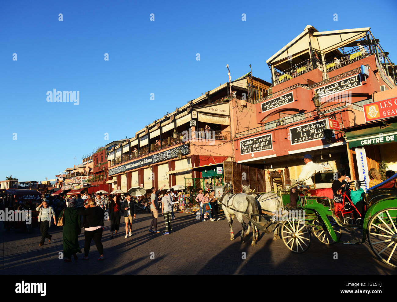 Die bunten Djema el Fna in Marrakesch. Stockfoto