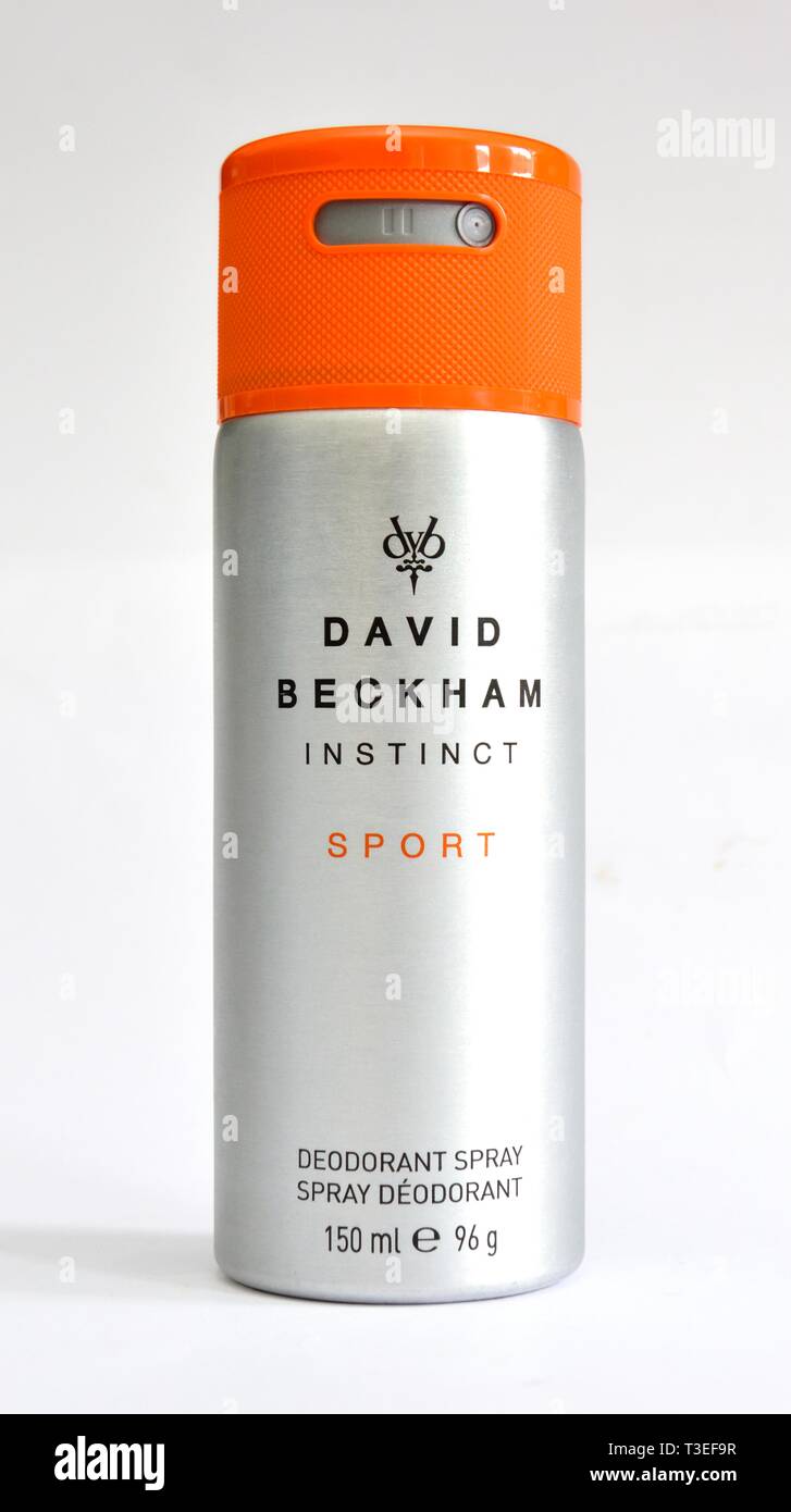 David Beckham, Instinkt, Sport, Deodorant Spray, Deodorant Spray, Zinn, Dose, 150 ml, 96g Stockfoto