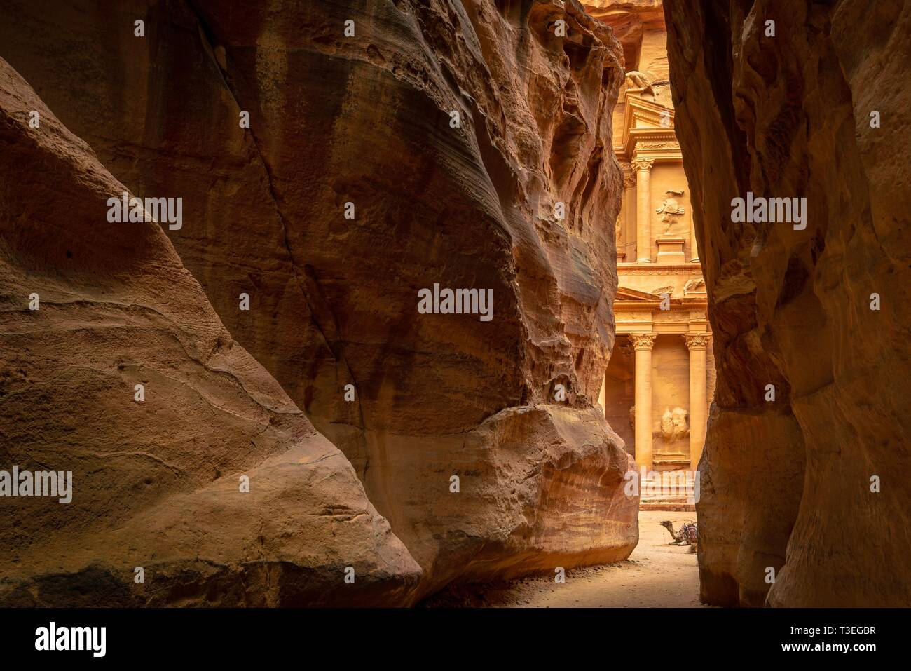 Schatzkammer der antike historische Ausgrabungsstätte von Petra, Jordanien Stockfoto