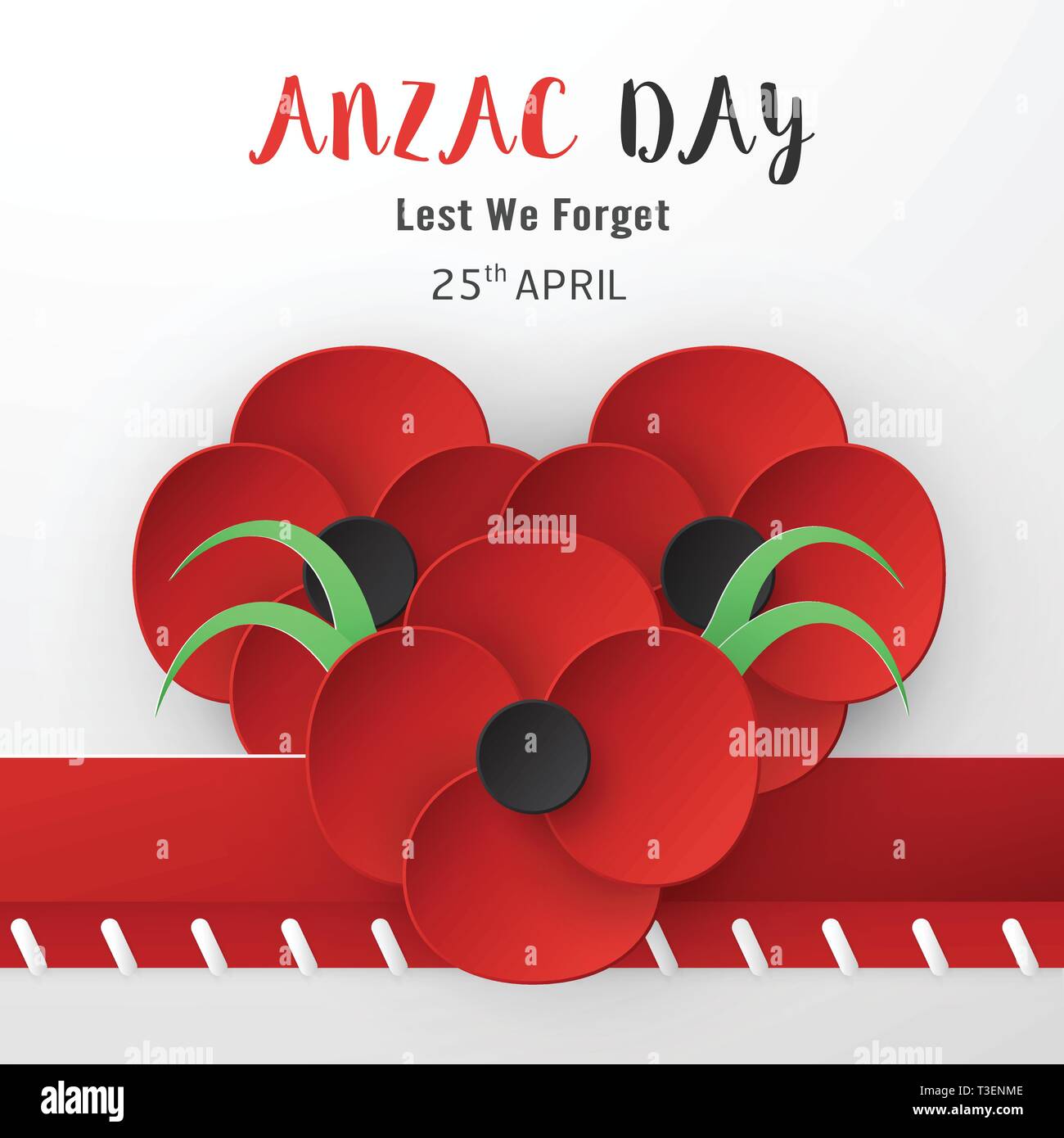 Happy Anzac Day am 25. April für die serviert und starb in Australien und Neuseeland. Vorlage element Design für Banner, Poster, Gruß, Einladung Stock Vektor