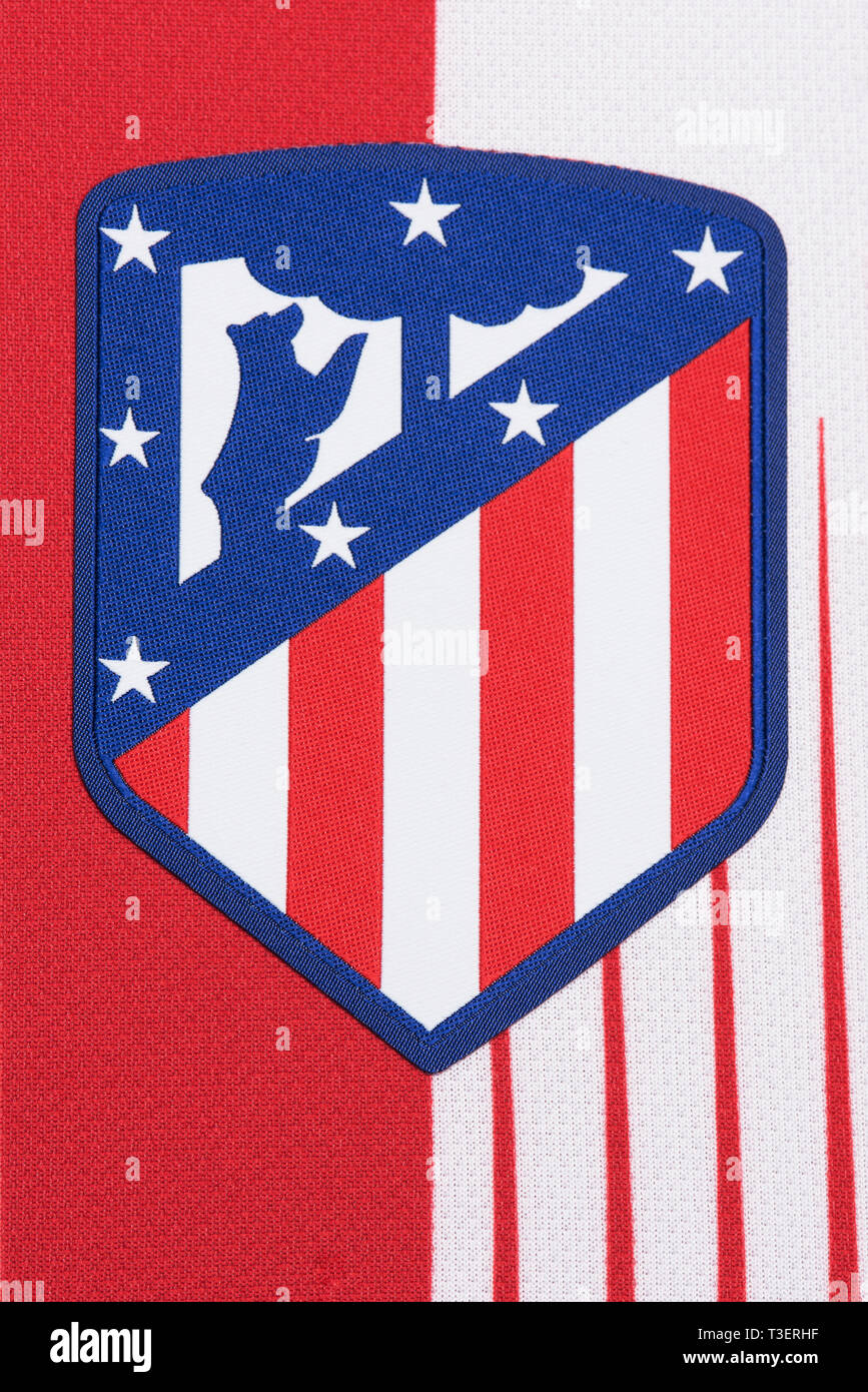 In der Nähe von Club Atlético de Madrid Trikot. Stockfoto