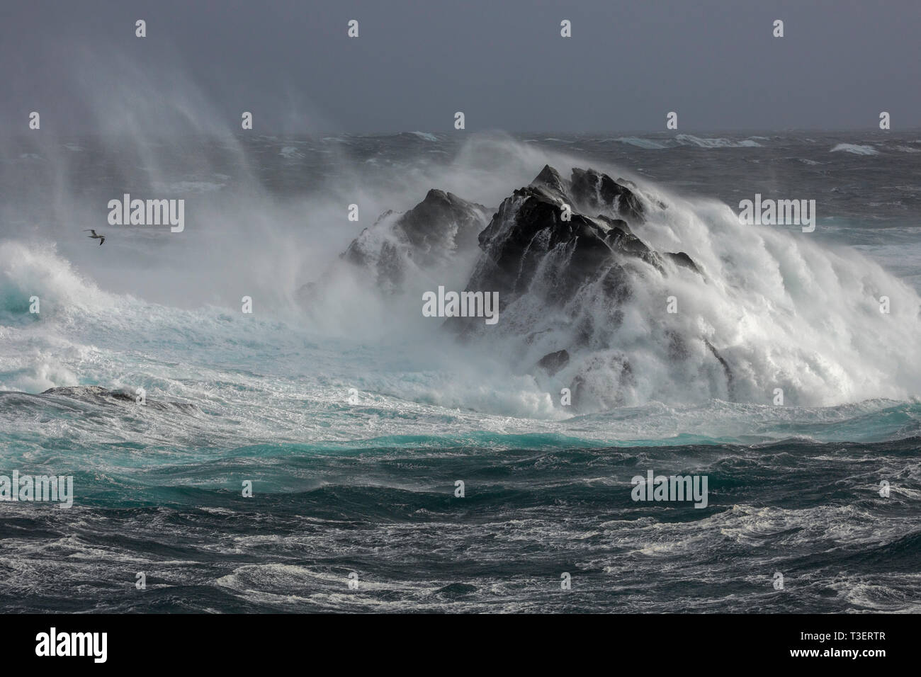 Stürmischen Meer; Fair Isle, Shetland, Großbritannien Stockfoto