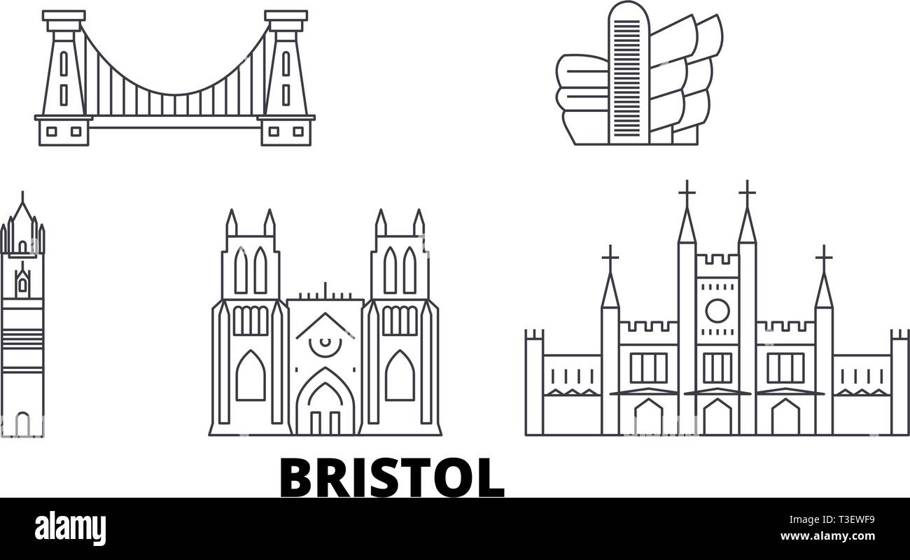 Vereinigtes Königreich, Bristol line Reisen Skyline. Vereinigtes Königreich, Bristol übersicht Stadt Vektor-illustration, Symbol, Reisen, Sehenswürdigkeiten, Wahrzeichen. Stock Vektor
