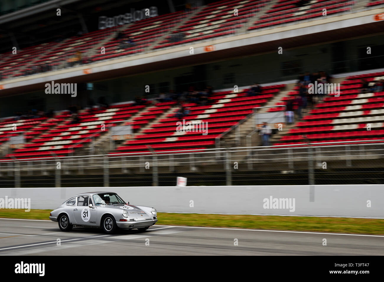 Barcelona, Spanien. 7. April 2019. Frederic Erviti/Gilles Cassou fahren Porsche 911 2.0 Während der 2,0 L-Schale von Peter Auto auf der Rennstrecke von Catal Stockfoto