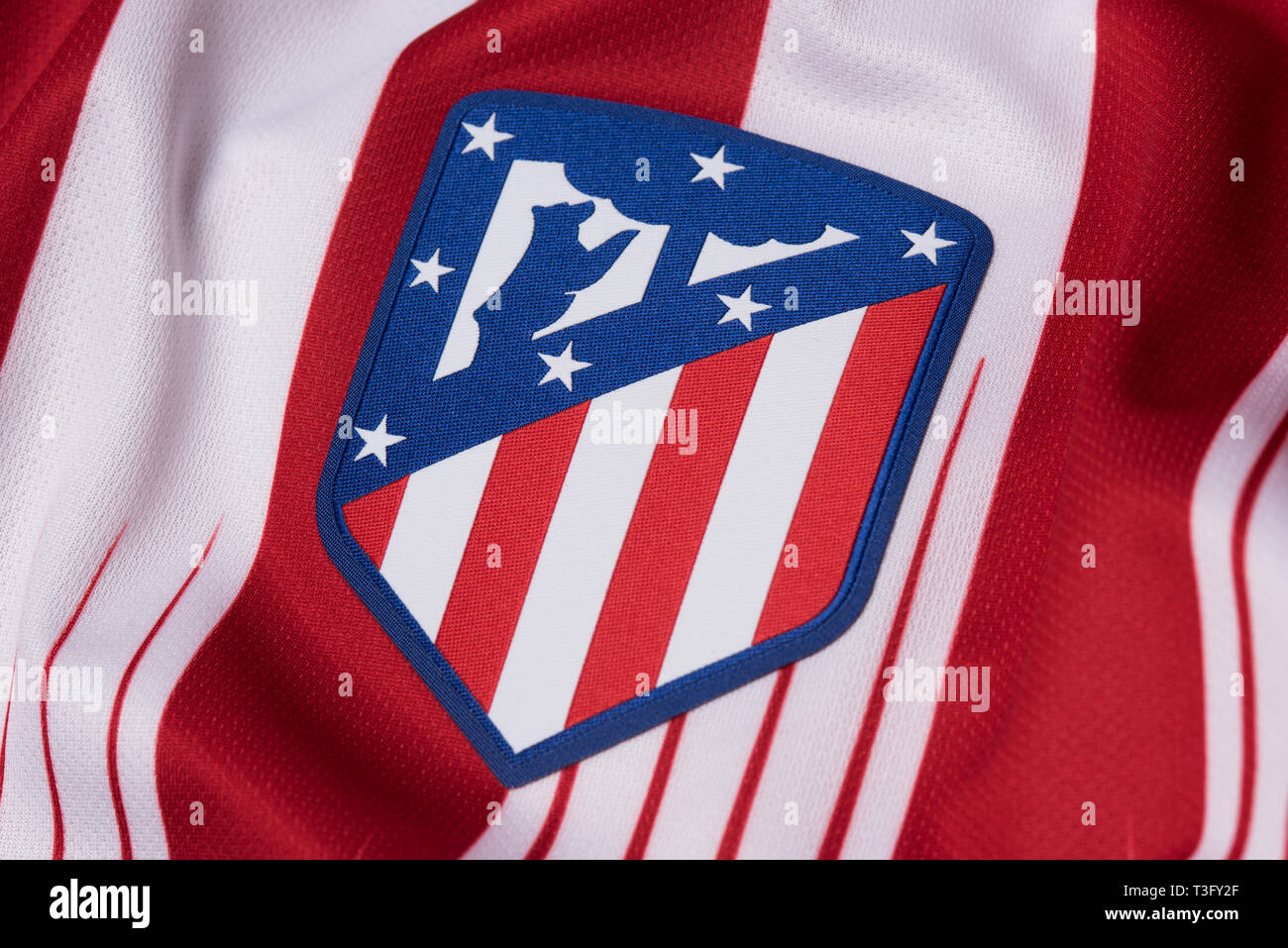 In der Nähe von Club Atlético de Madrid Trikot. Stockfoto