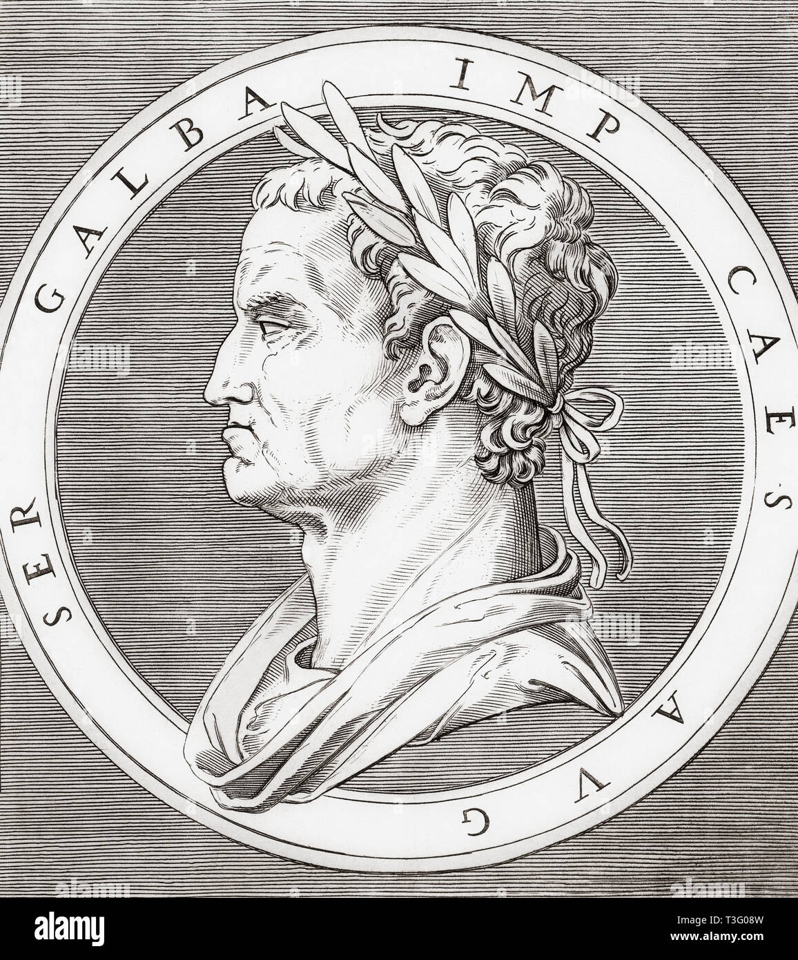 Galba, 3 v. Chr. - 69 v. Chr.. Römische Kaiser. Stockfoto