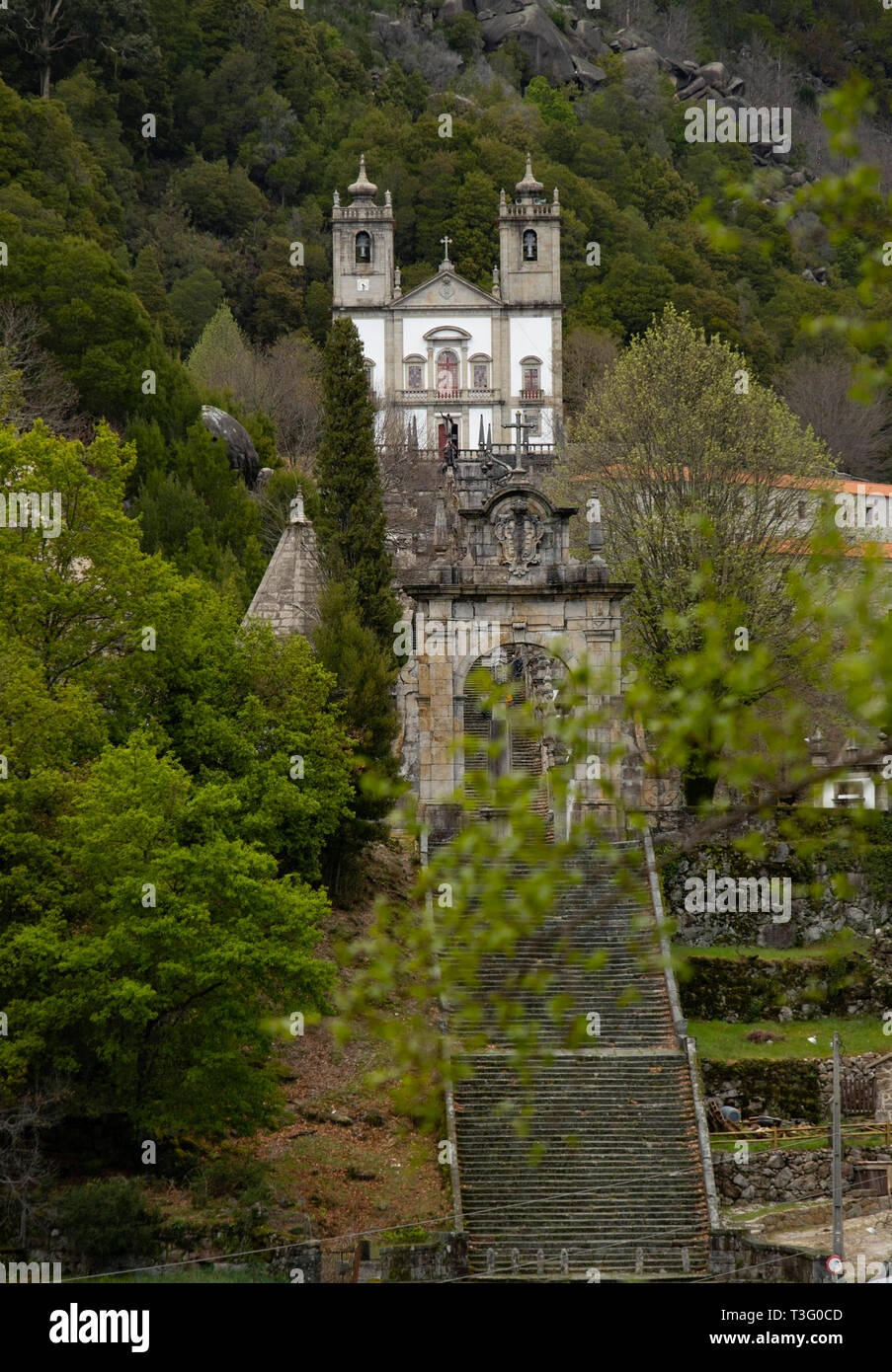 Santuário de Nossa Sra. da Peneda, Serra da Peneda Gerês, Minho, Portugal, Europa Stockfoto