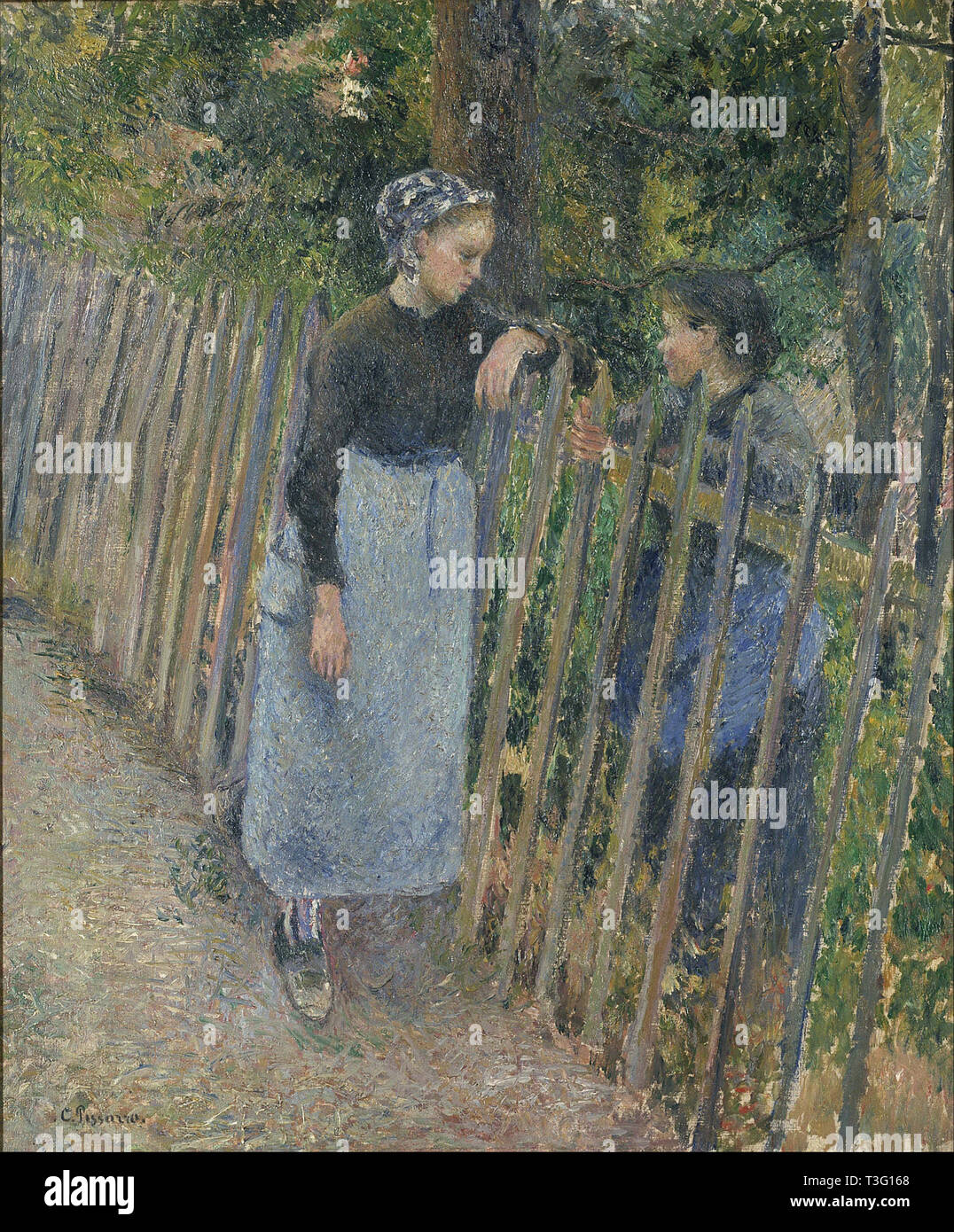 Camille Pissarro (1830 1903) Gespräch 1881 Stockfoto