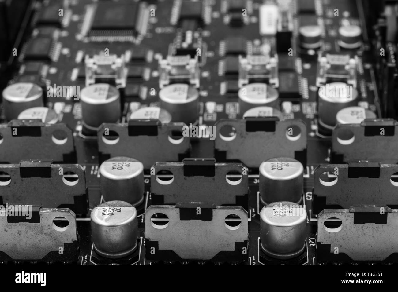 Nahaufnahme der Hauptplatine des Computers Stockfoto