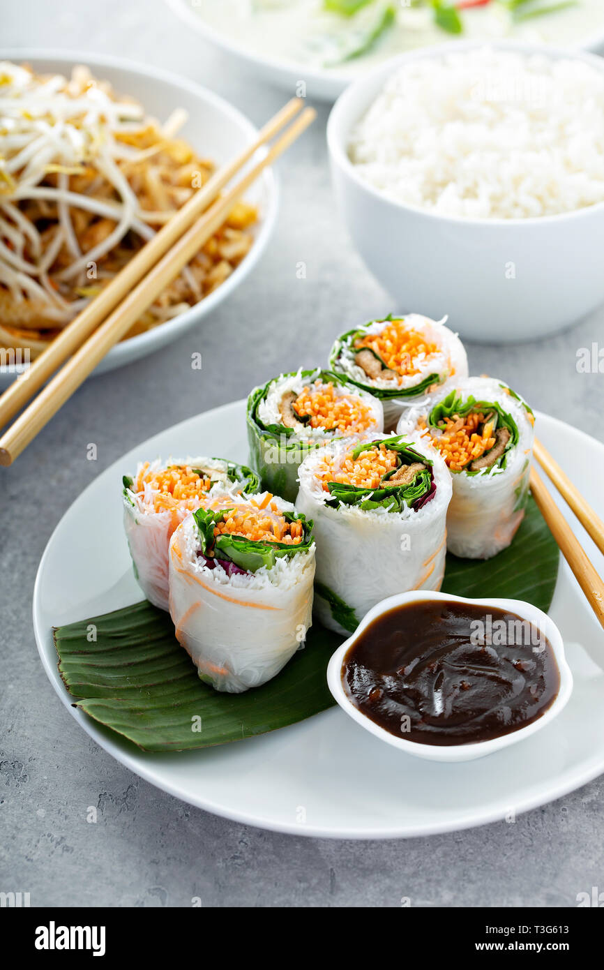 Pad Thai Nudeln mit Huhn Stockfoto
