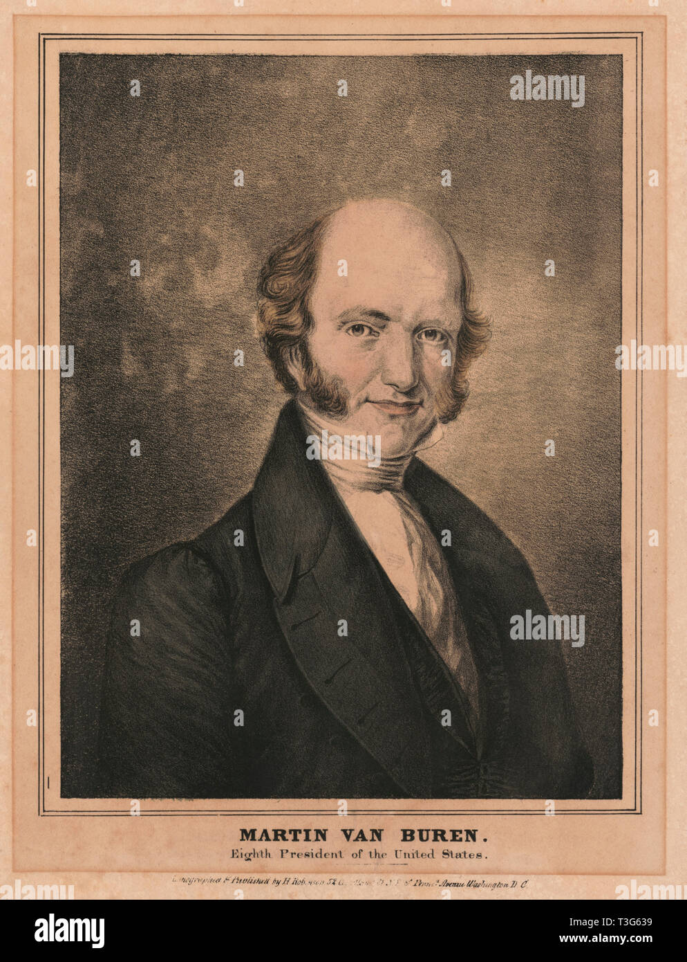 Martin Van Buren, achte Präsident der Vereinigten Staaten, Lithographie, die von H. Robinson, 1830, veröffentlicht. Stockfoto