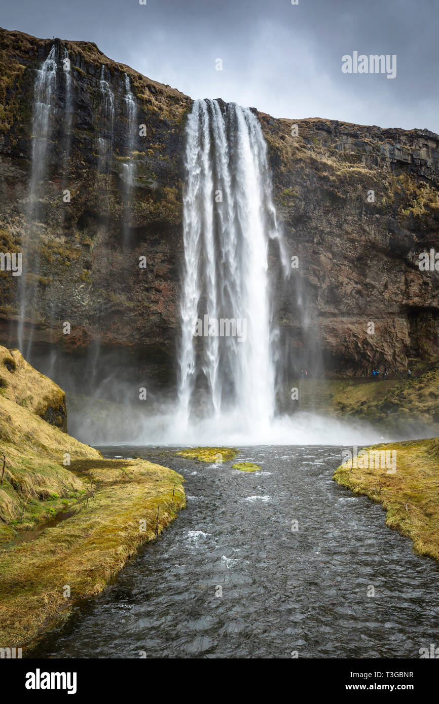 Seljalandsfoss Wasserfall in Island Stockfoto