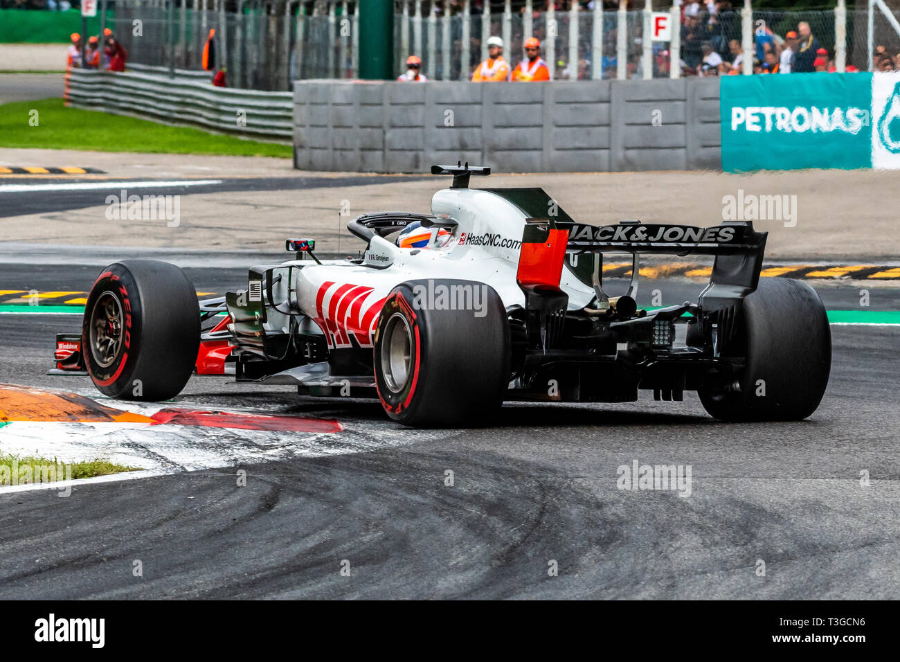 Monza/Italien - #8 Romain Grosjean in der roggia Schikane während der Italienischen GP Stockfoto