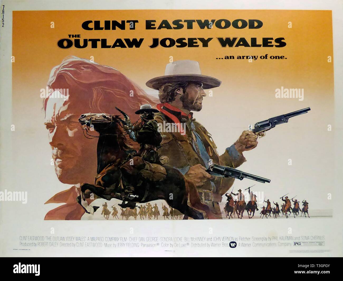 The Outlaw Josey Wales Jahr: USA 1976 Regie: Clint Eastwood Clint Eastwood Poster (USA) Stockfoto