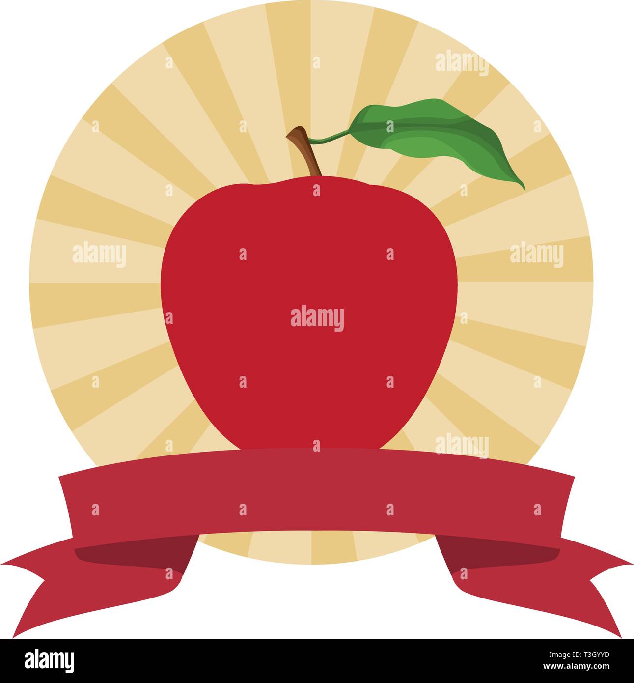 Apple Symbol cartoon runden Symbol Stock Vektor