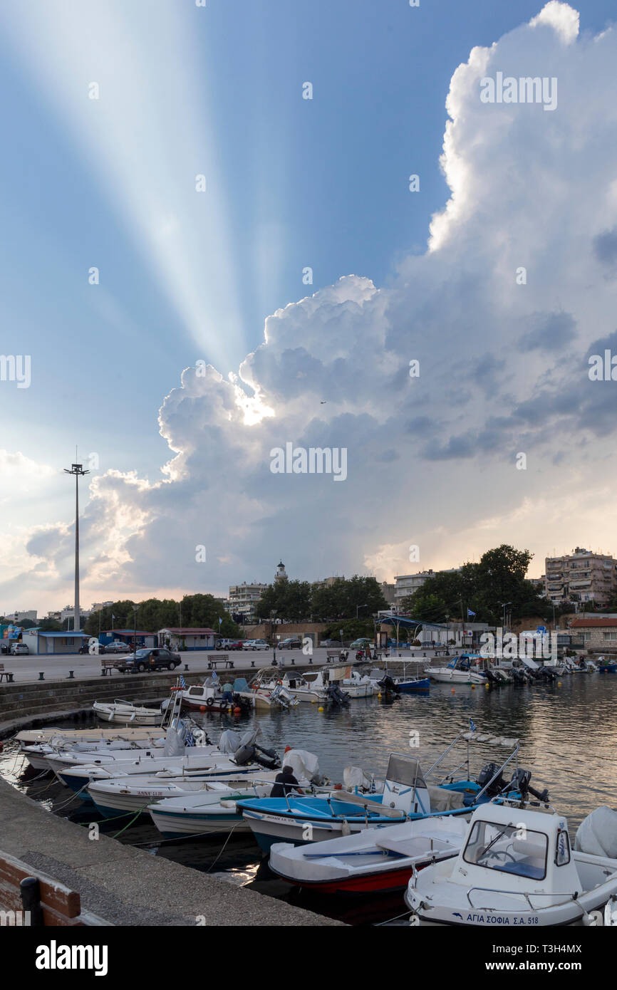 Griechenland, ALEXANDROUPOLIS - Juli 27, 2018: Der Hafen der Stadt. Stockfoto