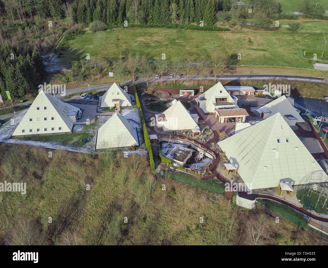 Luftaufnahme der Pyramide Park in Lennestadt Stockfoto