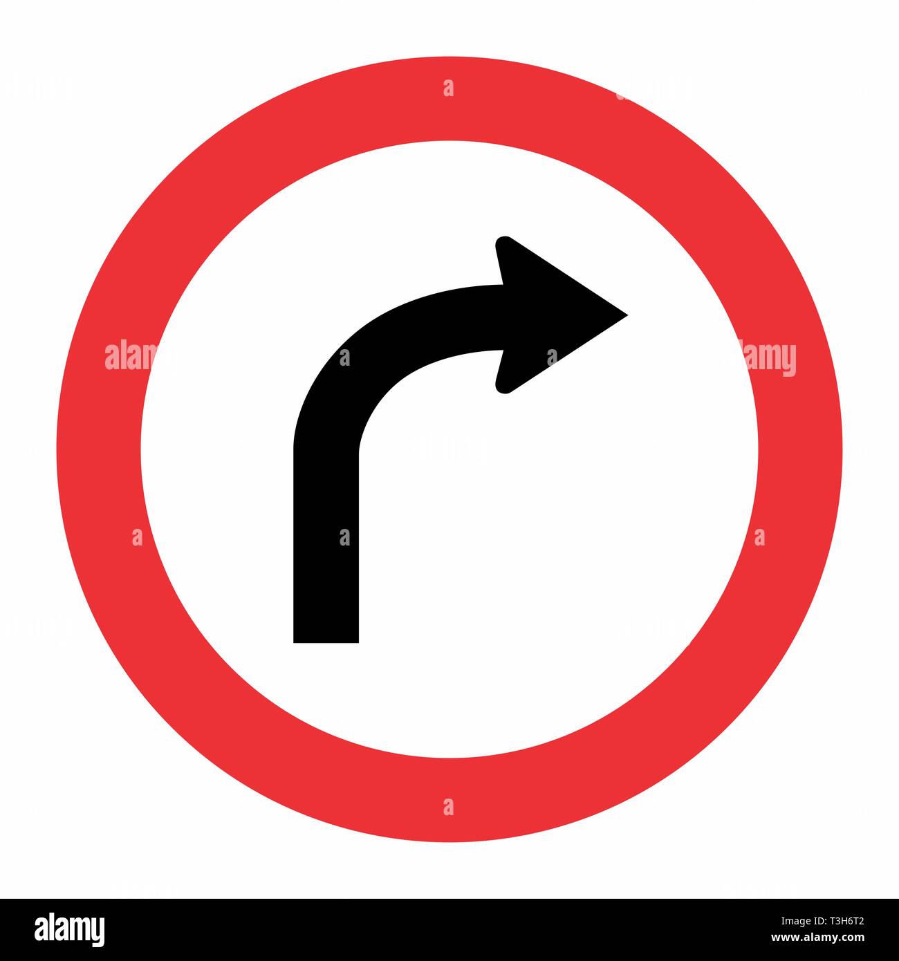 Biegen Sie rechts Verkehrszeichen Stock Vektor