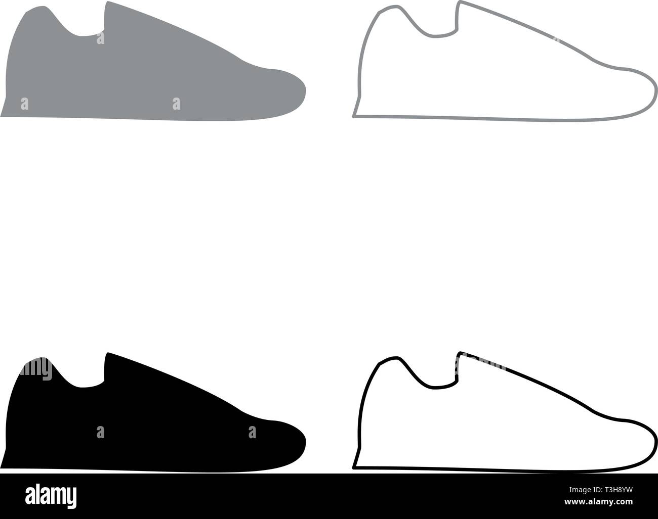 Laufschuhe Sneaker Sport Schuhe schuh Symbol Run Set schwarz Grau Farbe Vektor-illustration Flat Style simple Image Stock Vektor