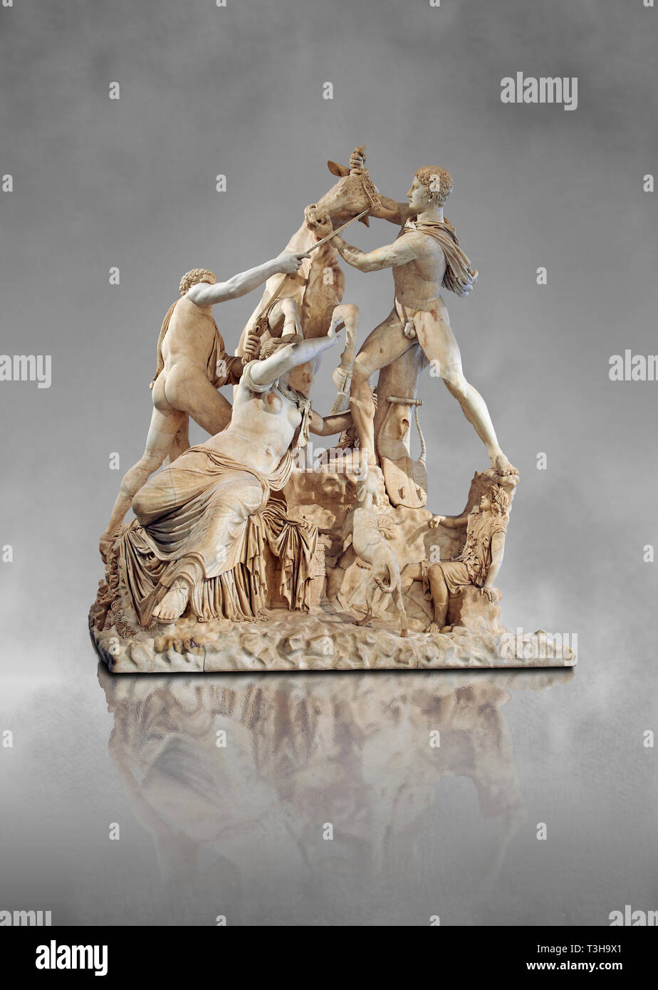 2. Jahrhundert AD römischen Marmorskulptur als Farnese Stier von den Bädern von Caracalla, Rom, Sammlung Farnese, Neapel Museum für Archäologie bekannt, ICH Stockfoto