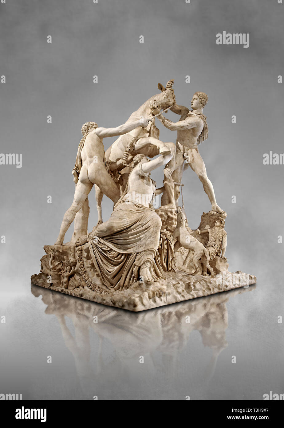 2. Jahrhundert AD römischen Marmorskulptur als Farnese Stier von den Bädern von Caracalla, Rom, Sammlung Farnese, Neapel Museum für Archäologie bekannt, ICH Stockfoto