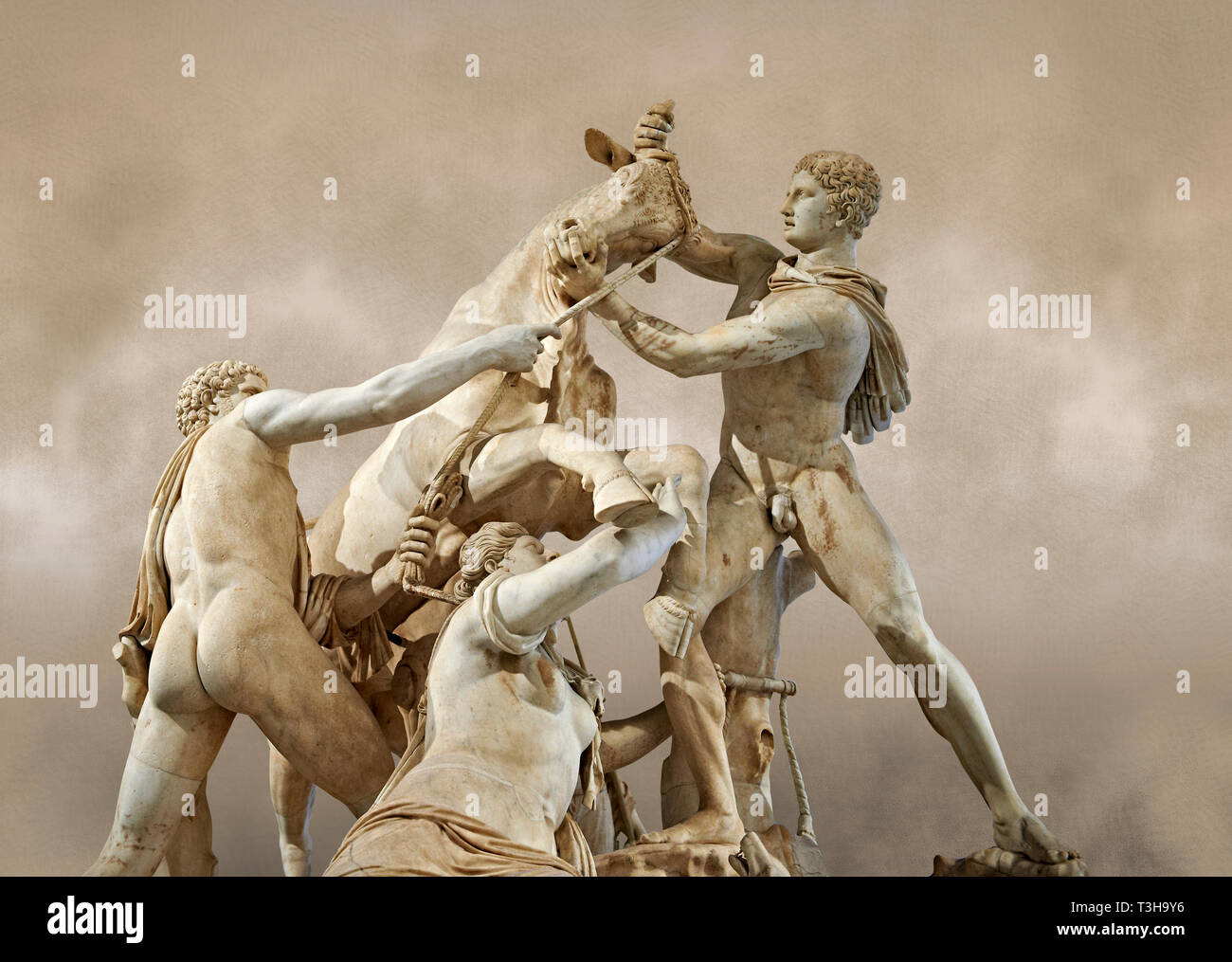 2. Jahrhundert AD römischen Marmorskulptur als Farnese Stier von den Bädern von Caracalla, Rom, Sammlung Farnese, Neapel Museum für Archäologie bekannt, ICH Stockfoto