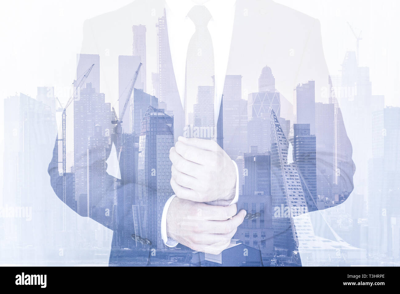 Corporate Business, Unternehmergeist und wirtschaftliche Wohlstand conceptul Collage. Stockfoto