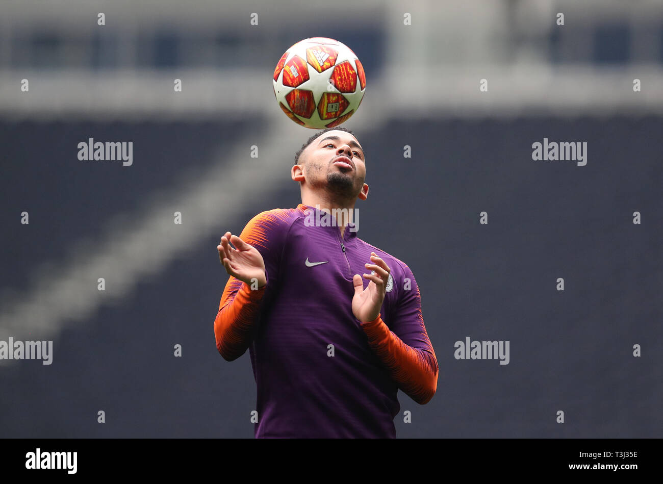 Von Manchester City Gabriel Jesus während des Trainings an der Tottenham Hotspur Stadium, London. Stockfoto
