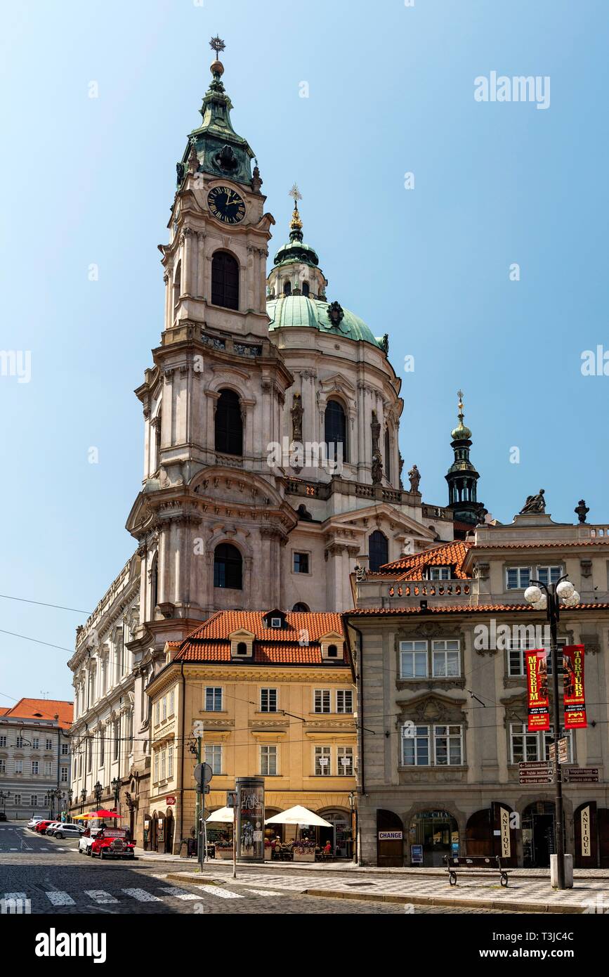 St. Nikolaus Kirche, Kleinseitner Ring, Kleinseite, Mala Strana, Prag, Böhmen, Tschechien Stockfoto