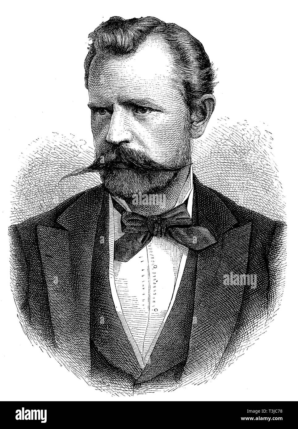 Carl Humann, Karl, 1839-1896, deutscher Ingenieur, Architekt und Archäologe, historische Darstellung, 1880, Deutschland Stockfoto
