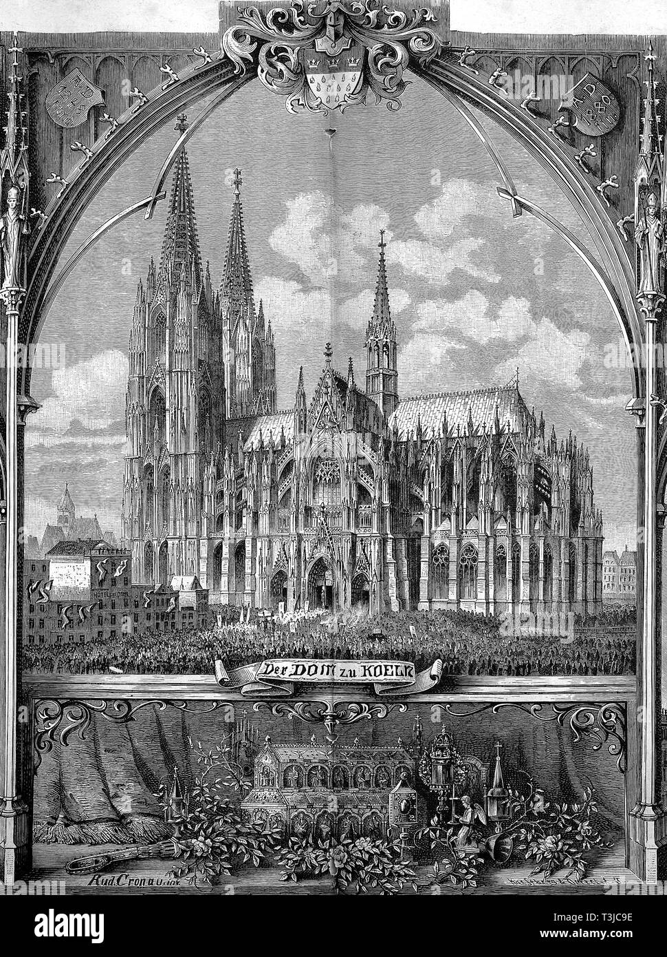 Kölner Dom, Köln, historische Darstellung, 1880, Deutschland Stockfoto